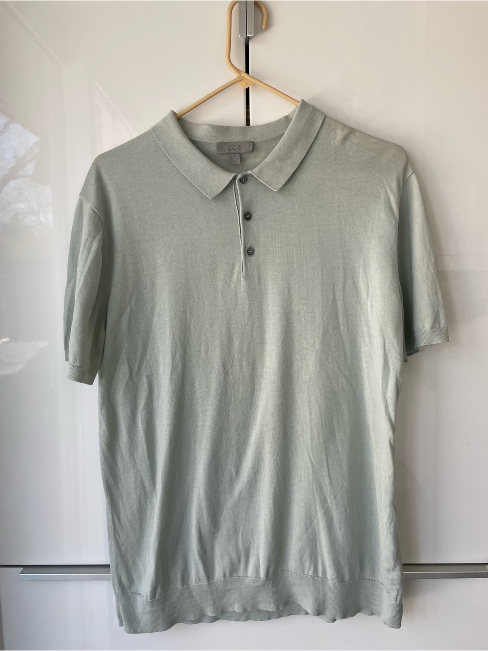 COS Men's Sage Green Short-Sleeve Polo